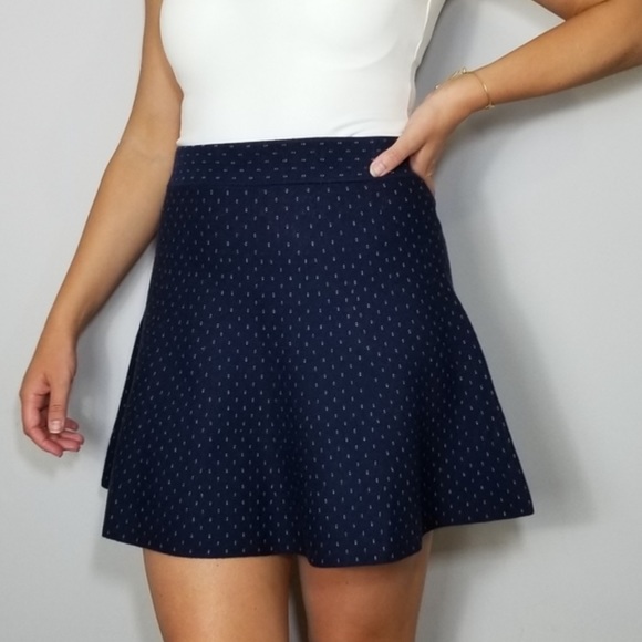 Club Monaco Printed Mini Navy Blue Sweater Skirt,All Products : American Fashion Style Bags On Sale